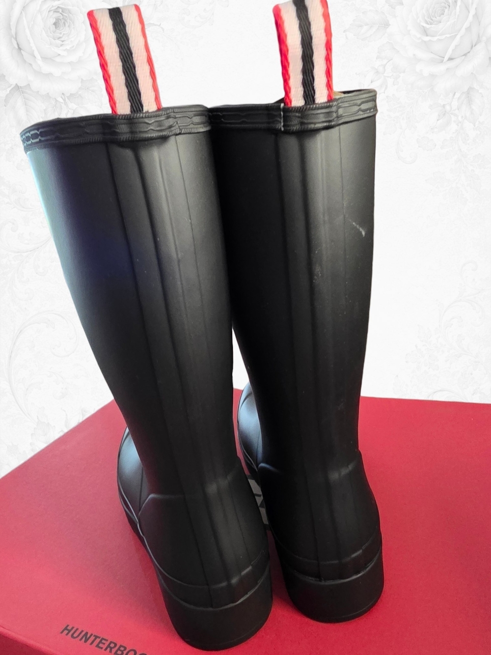 H2F Hunter Play Tall Rain Boots Black Waterproof Women's US 8 EU 39 NWB - Picture 4 of 10